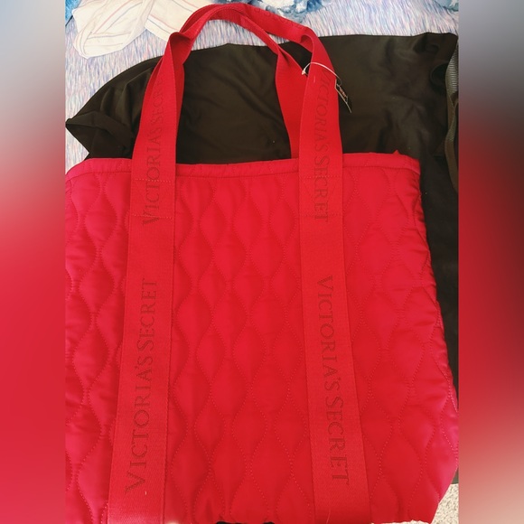 Victoria\'s Secret Bold Red Quilted Tote